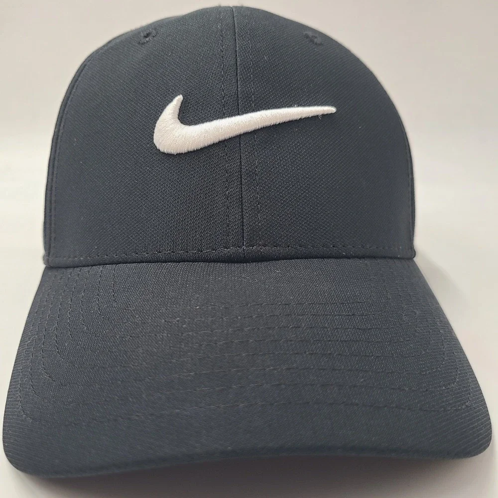 Nike Hat Adjustable Black White Transamerica Swoosh Logo Dri-Fit Club Cap Men